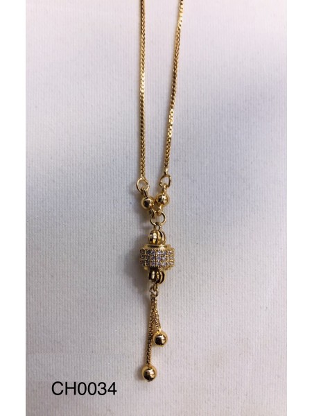 CHAINS CH-0034 GOLD OBSIDIAN