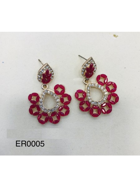 EARING ER-0005 DARK PINK