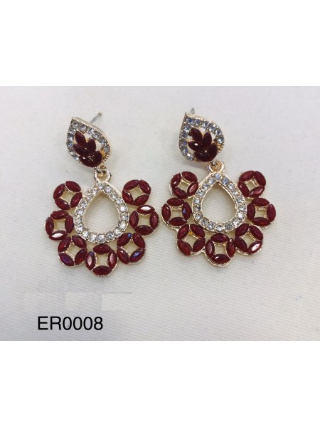 EARING ER-0008 RED VINE
