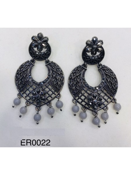 EARING ER-0022 GREY FLOWER