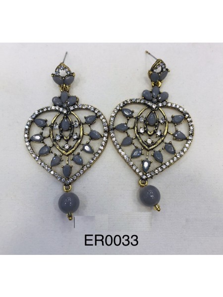 EARING ER-0033 GREY HEART