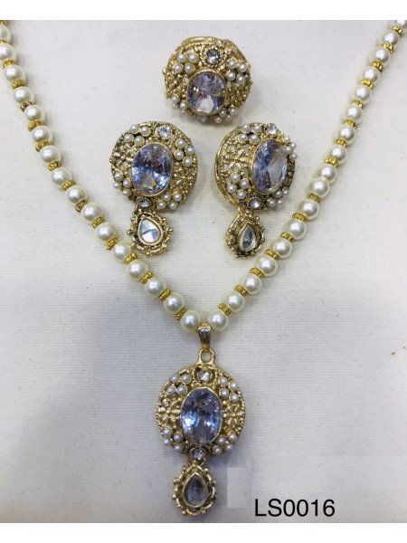 LOCKET SET BLUE GEMS LS0016