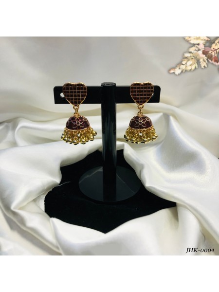 AL-GHAZI JHUMKY (BROWN HEART)-JHK-0004