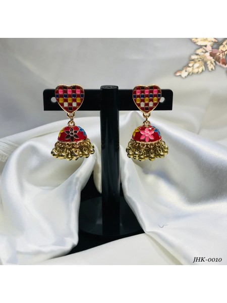 AL-GHAZI JHUMKY (MULTI RED)-JHK-0010