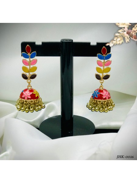 AL-GHAZI JHUMKY (MULTI RED)-JHK-0016