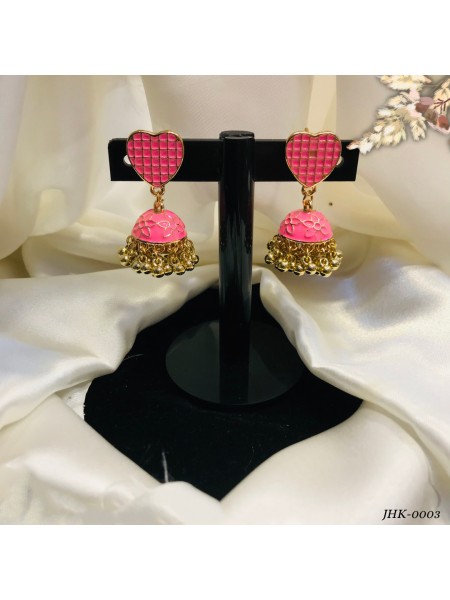 AL-GHAZI JHUMKY (PINK HEART)-JHK-0003