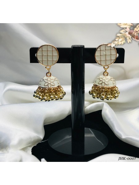 AL-GHAZI JHUMKY (WHITE)-JHK-0007