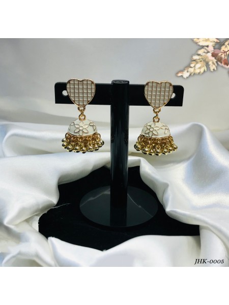 AL-GHAZI JHUMKY (WHITE HEART)-JHK-0005
