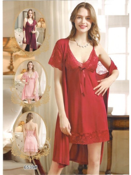 Flourish Women Sleep Wear BD-6539 2 Pc Babydoll Gown Set