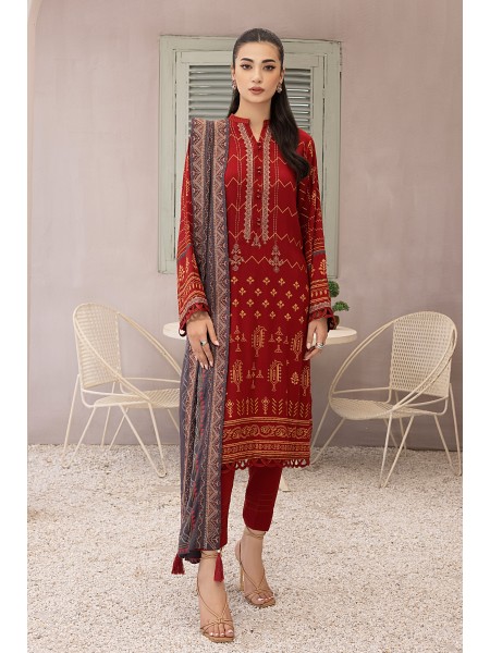 LSM 03 PIECE UNSTITCHED EMBROIDRED LG-EA-0490