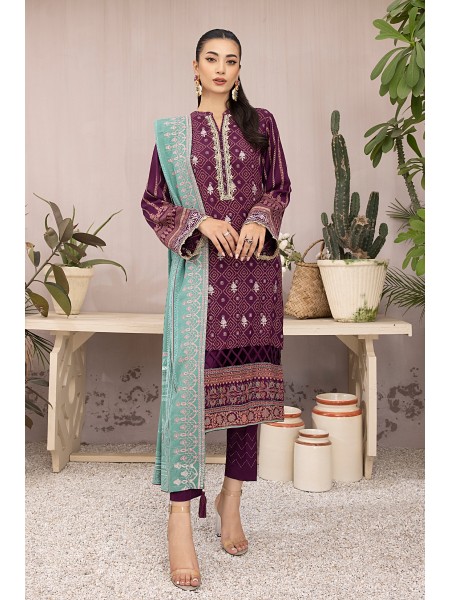 LSM 03 PIECE UNSTITCHED EMBROIDRED LG-RM-0004