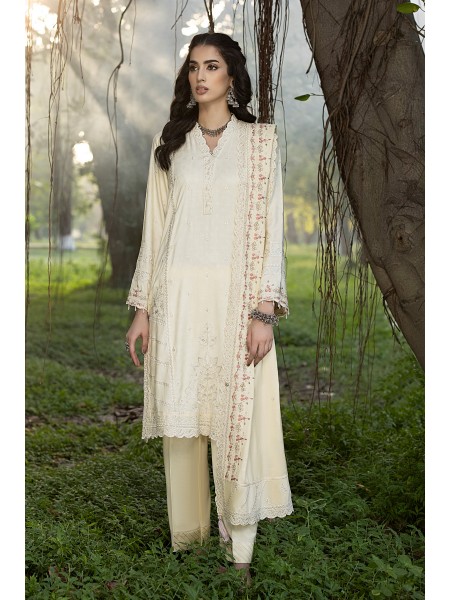 LSM 03 PIECE UNSTITCHED WINTER SHAWL EMBROIDRED LG-IZ-0046