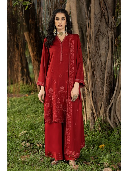 LSM 03 PIECE UNSTITCHED WINTER SHAWL EMBROIDRED LG-IZ-0049