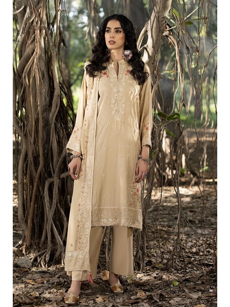 LSM 03 PIECE UNSTITCHED WINTER SHAWL EMBROIDRED LG-IZ-0052