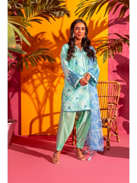 Alkaram Studio Rang-e-Bahar Unstitched Piece Embroidered Poly Lawn Suit With Chiffon Dupatta A132377867