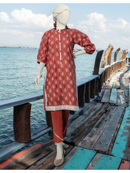 Junaid Jamshed 1 Piece Orange Unstitched Fabric for Women JLAWN-S-JSU-24-917