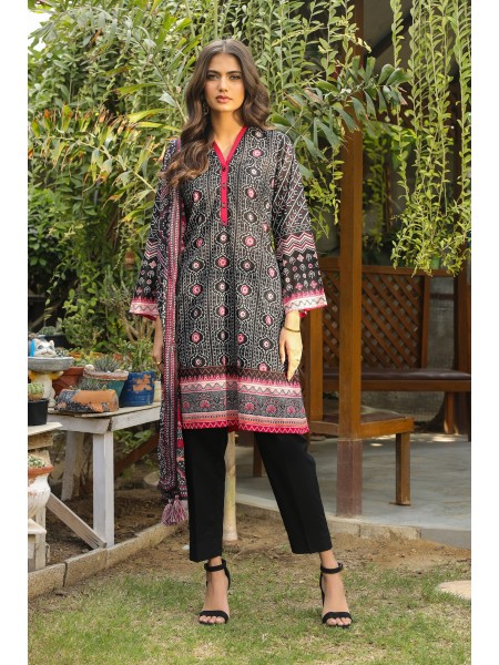 LSM 03 Piece Unstitched komal Prints With Printed Chiffon Dupatta LG-RL-0002-A