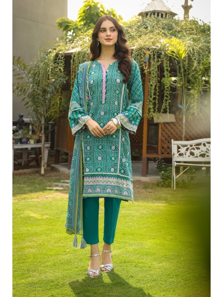 LSM 03 Piece Unstitched komal Prints With Printed Chiffon Dupatta LG-RL-0002-B