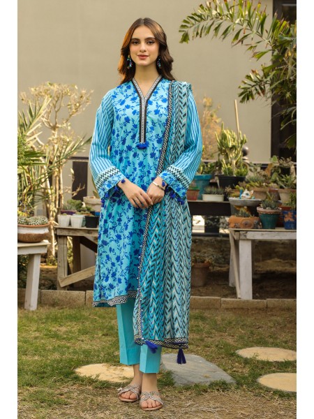 LSM 03 Piece Unstitched komal Prints With Printed Chiffon Dupatta LG-SR-0147-B