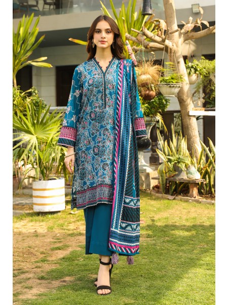 LSM 03 Piece Unstitched komal Prints With Printed Lawn Dupatta LG-MM-0012-B