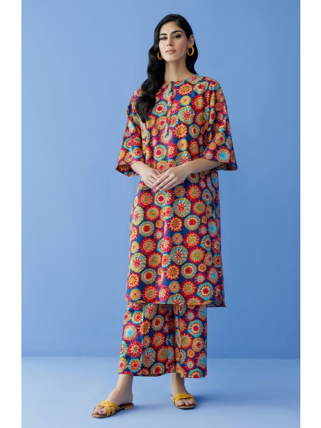 Orient Unstitched 2 Piece Printed Khaddar Shirt and Khaddar Pant - Colour: Blue - Collection: Winter Print Edit23 - Design code: NRDS-23-175U BLUE