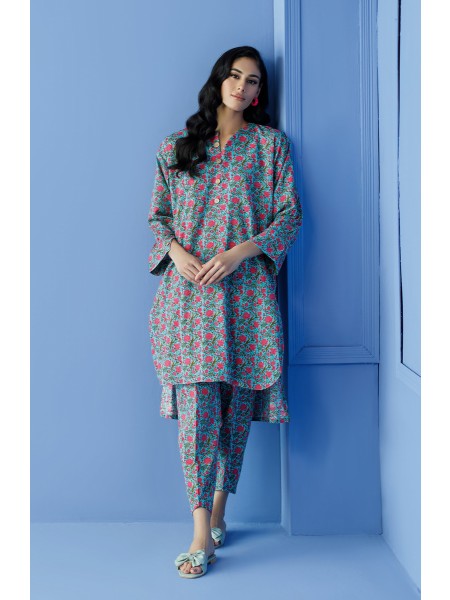 Orient Unstitched 2 Piece Printed Khaddar Shirt and Khaddar Pant - Colour: Blue - Collection: Winter Print Edit23 - Design code: NRDS-23-204U BLUE