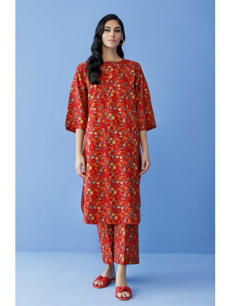 Orient Unstitched 2 Piece Printed Khaddar Shirt and Khaddar Pant - Colour: Red - Collection: Winter Print Edit23 - Design code: NRDS-23-178U RED