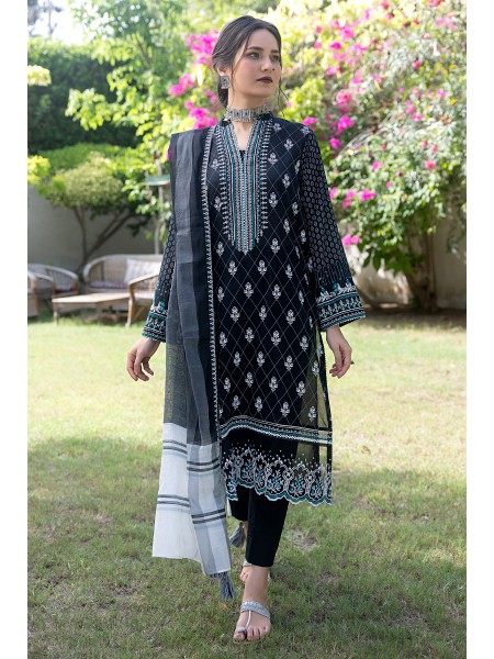 Lakhany By LSM Spring Collection 03 Piece Unstitched Embroidered Lawn With Fancy Woven dupatta LG-ZH-0057