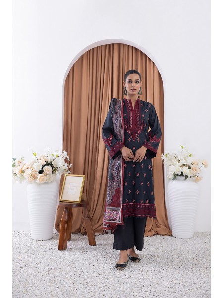 Lakhany By LSM Spring Embroidered 03 Piece Unstitched Embroidered, Digital Printed Lawn Dupatta LG-RM-0066