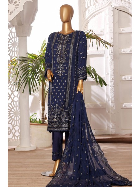 Afsany By Sada Bahar Stitched 3 Piece Luxury Formals Chiffon Vol-06 Collection'2024-CR-7-Blue