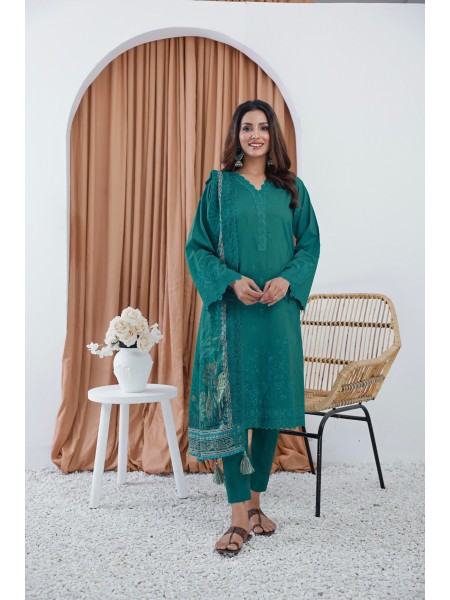 Lakhany By LSM Festive 03 Piece Unstitched Embroidered Lawn With Printed Embroidered Lawn dupatta LG-IZ-0148