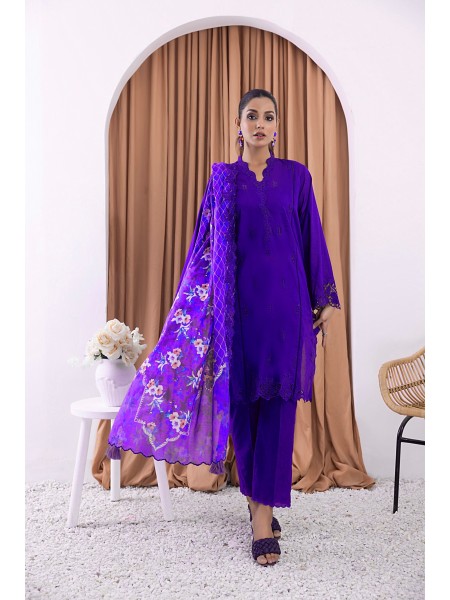 Lakhany By LSM Festive 03 Piece Unstitched Embroidered Lawn With Printed Embroidered Lawn dupatta LG-RL-0018