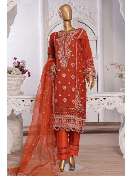 Mahpara By Sada Bahar Stitched 3 Piece Festive Formals Vol-07 Collection'2024-AG-27-Rust