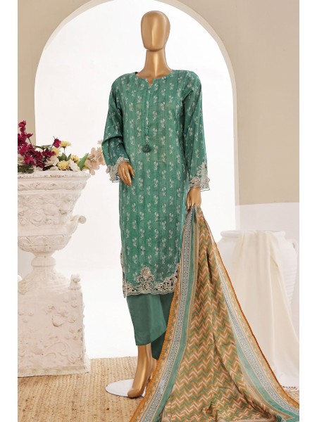 Sada Bahar Stitched 3 Piece Cutwork Emb Lawn Vol-04 Collection'2024-CW-11400-Teal