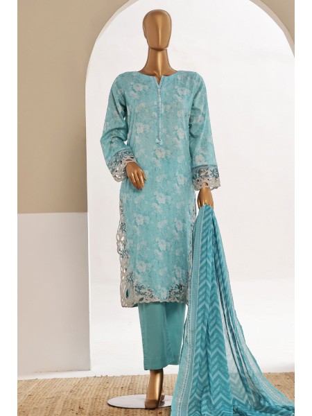 Sada Bahar Stitched 3 Piece Cutwork Emb Lawn Vol-04 Collection'2024-CW-11423-Sky Blue