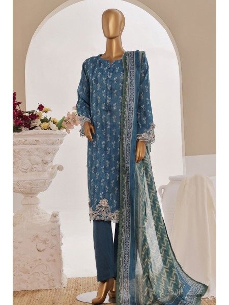 Sada Bahar Stitched 3 Piece Cutwork Emb Lawn Vol-04 Collection'2024-CW-11451-Blue