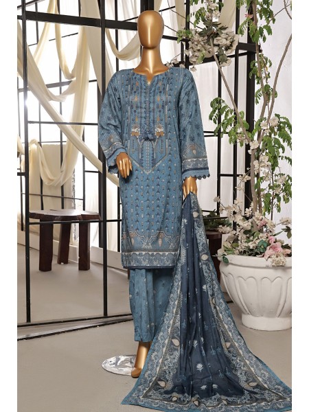 Sada Bahar Stitched 3 Piece Printed Lawn Vol-07 Collection'2024-D-2496-Azure
