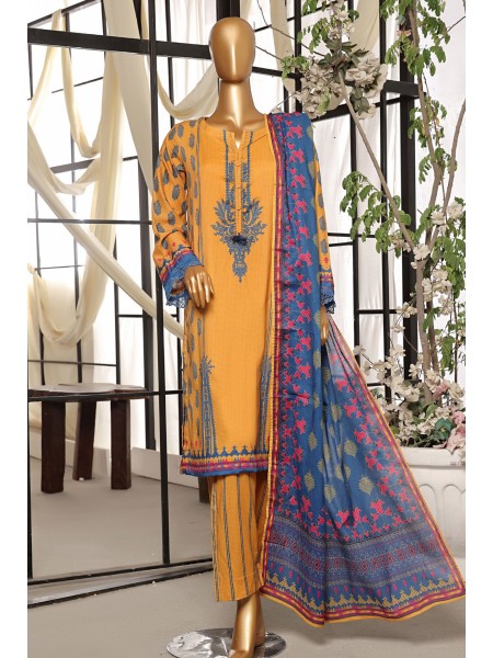 Sada Bahar Stitched 3 Piece Printed Lawn Vol-07 Collection'2024-D-2518-Mustard