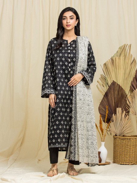 Edenrobe Mid Summer Black Printed Lawn 3 Piece Unstitched EWU24A1-29051-3P