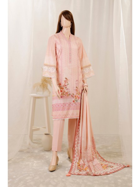 Saya Mid Summer Unstitched 2 Piece Printed Lawn (Shirt/Trouser) 2 Piece Suit - Color: Pink - Design code: WU2P-2917